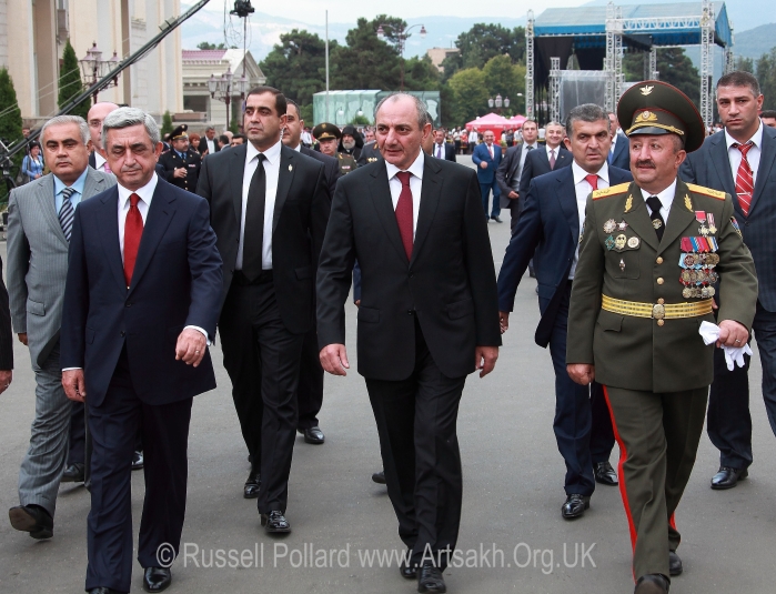 Bako Sahakyan Sahakian Serzh Sargsyan President Artsakh Inauguration election Stepanakert Nagorno Karabakh